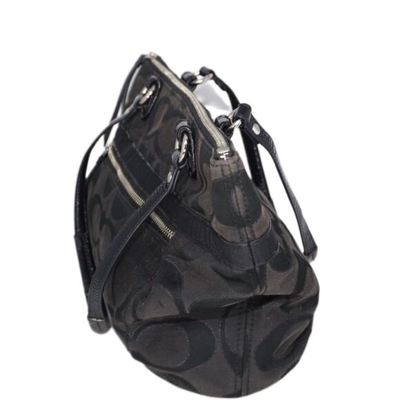 Coach Poppy Metallic Signature Black Shoulder Bag 19863 - Picture 2 of 13